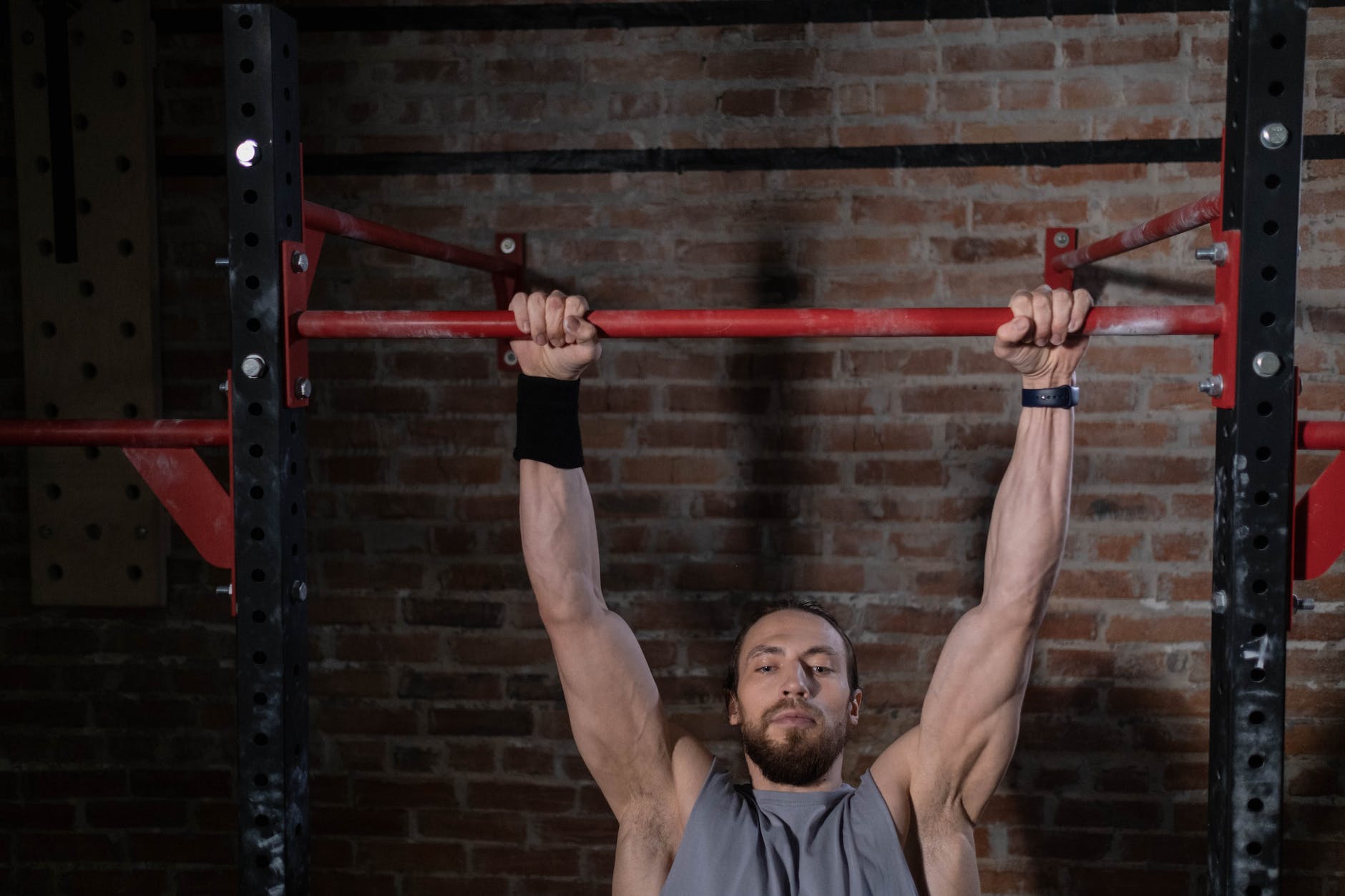 man doing pull ups